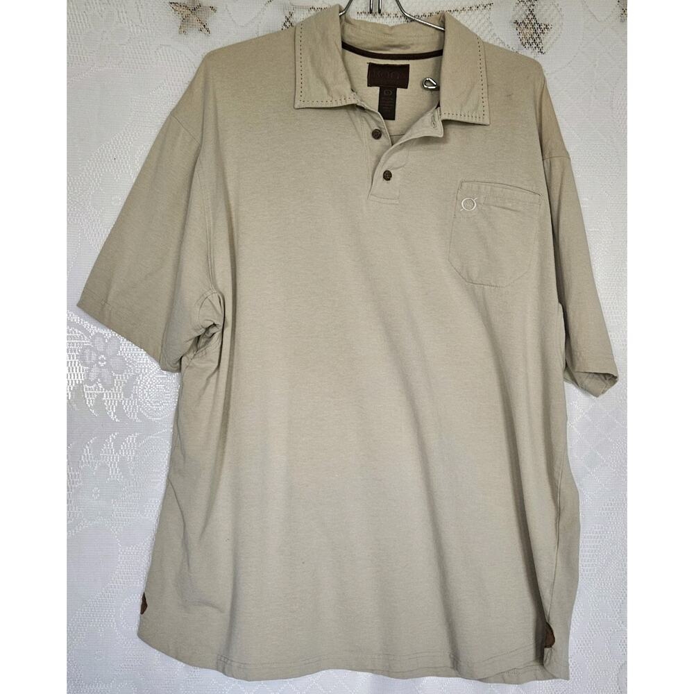 Born Mens Large Linen Blend Polo Primitive Quiet Luxury Vacation Preppy Beach